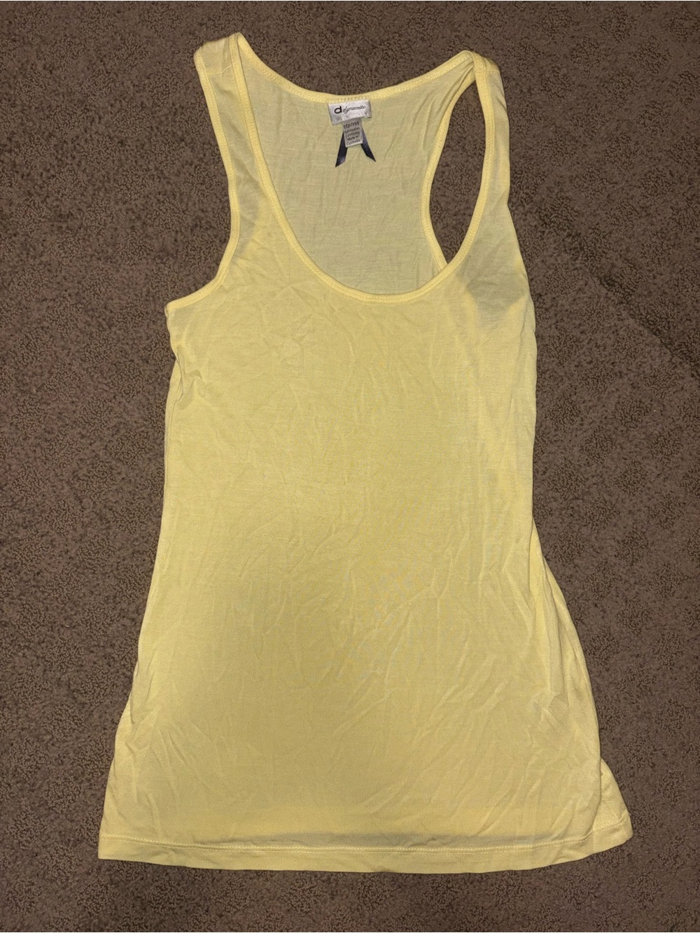 Dynamite Light Yellow Racerback Tank, Women’s Size XXS.
